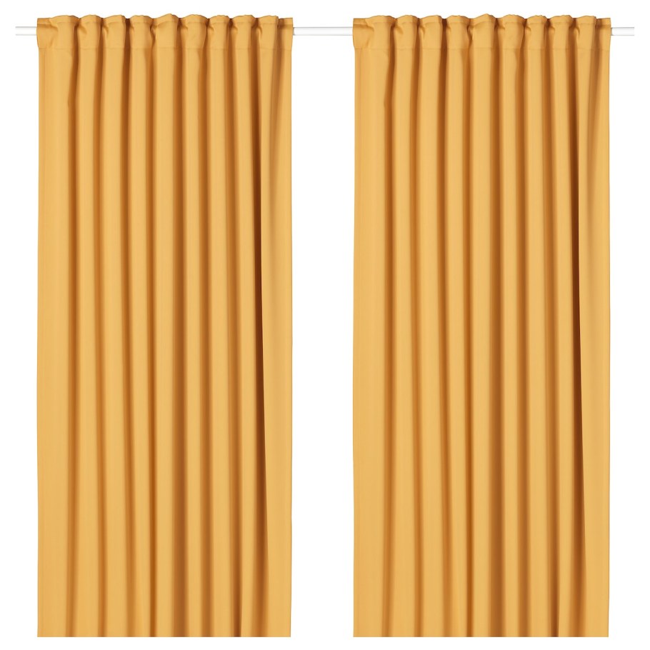 МАЙГУЛЛ затемняющие гардины, 1 пара, желтый145x300 см