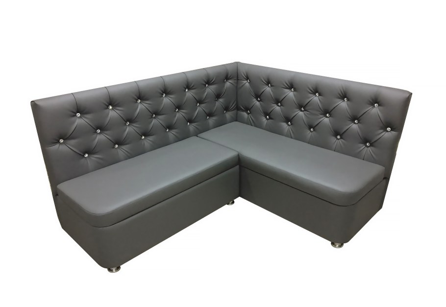 Кухонный диван уголок металлический с кожей