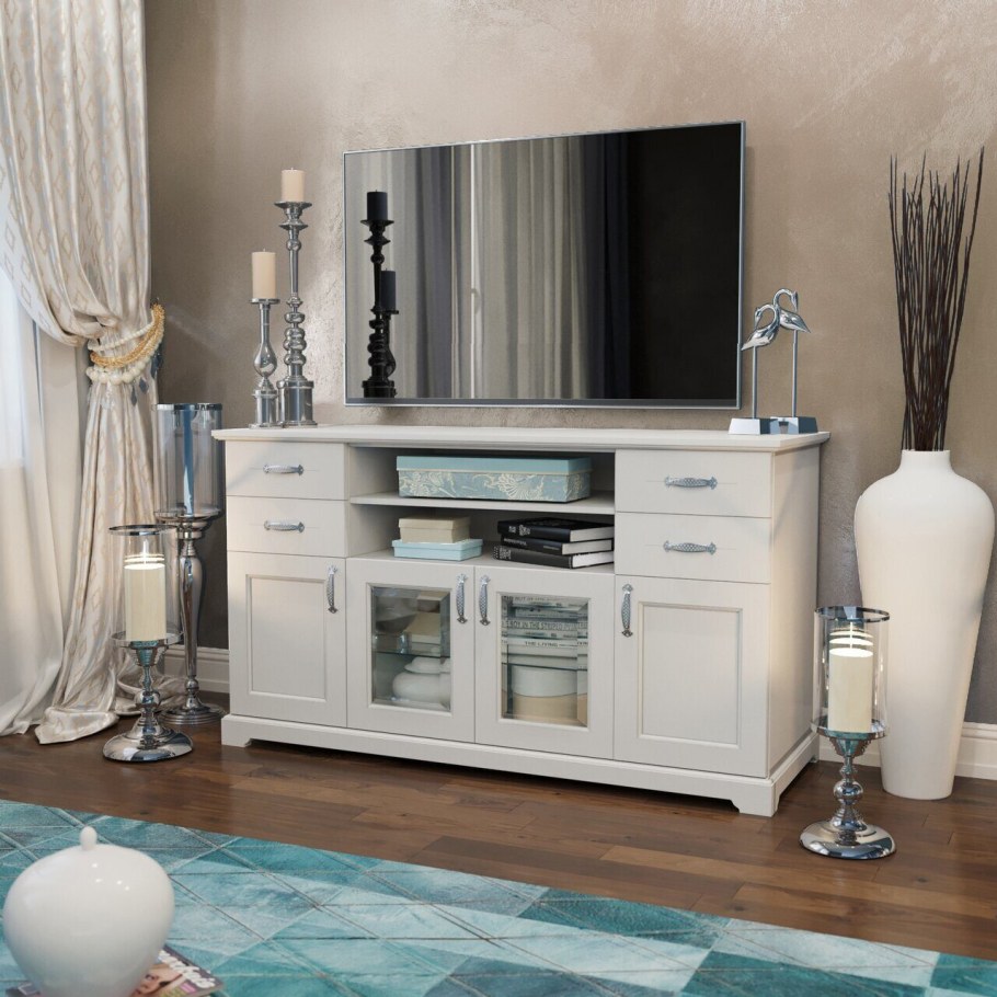 Тумба ТВ Неоклассика белая