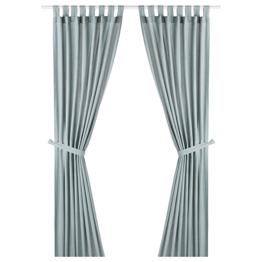 Lenda ЛЕНДА гардины с прихватом, 2 шт., серо-бирюзовый140x300 см