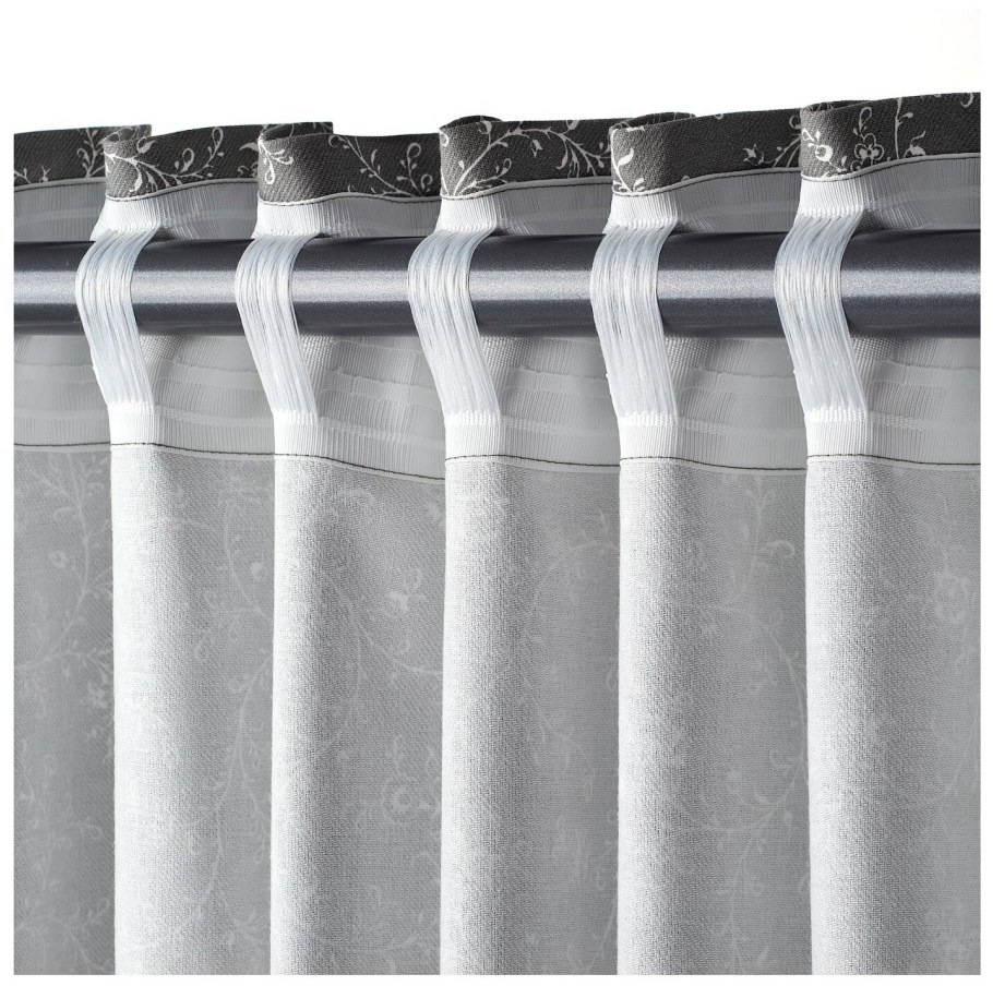 Хильдамайя гардины с прихватом, 1 пара, серый, 145x180 см