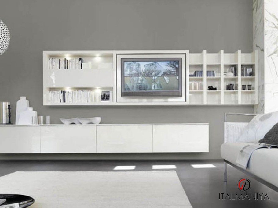 Витрина подвесная в гостиную белая современная