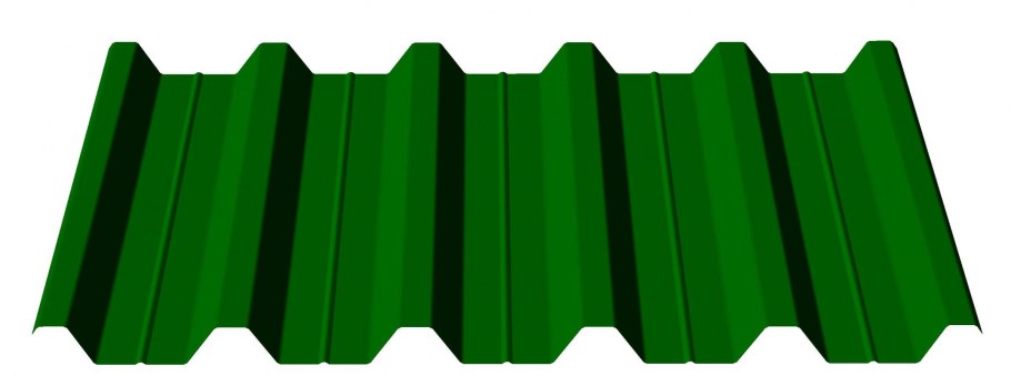 Профнастил НС-21, зеленая листва (RAL 6002),