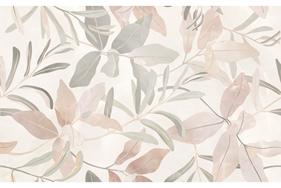 Декор Флора бежевый 01 25х40