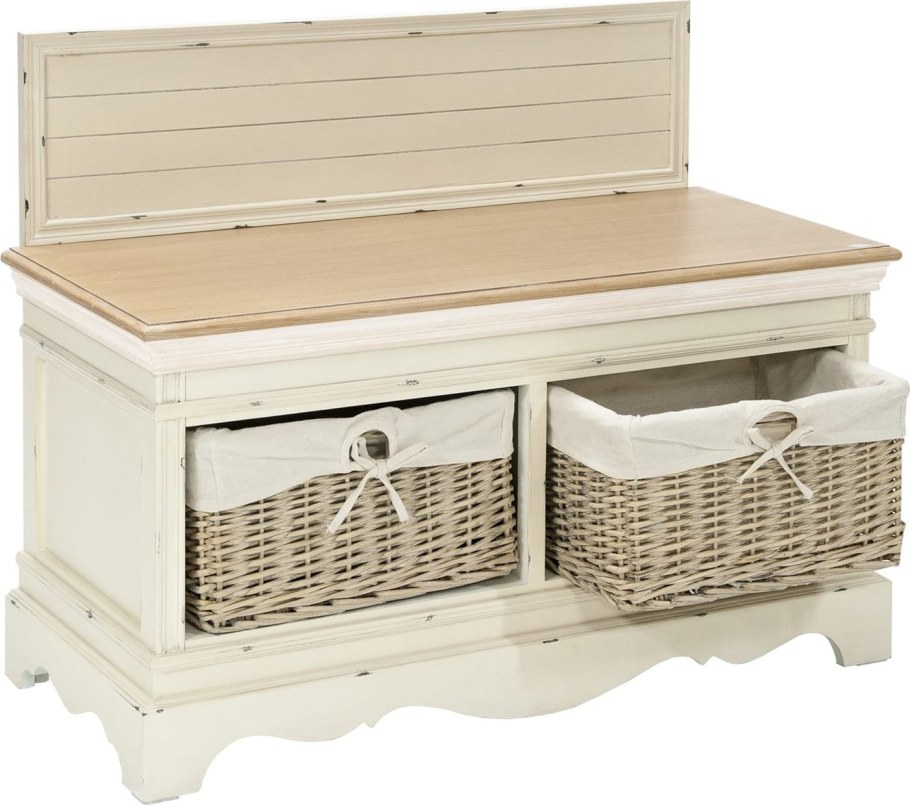 Скамья в прихожую с корзинами