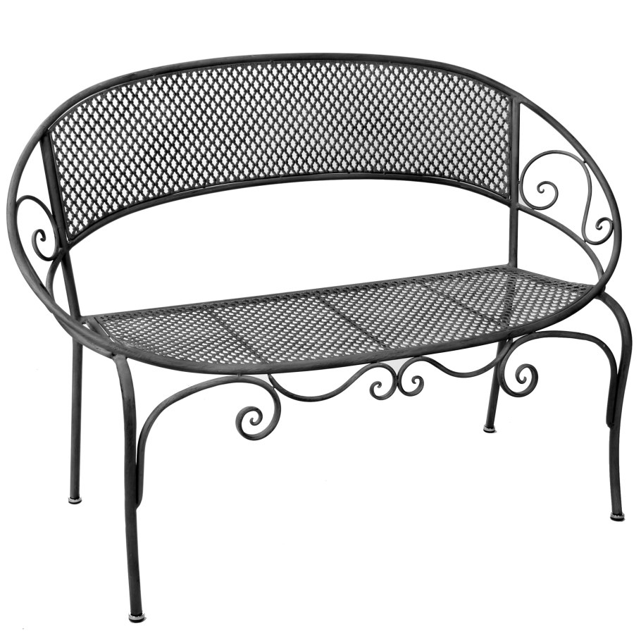 Садовая скамейка Триббиани Round 124*88*62 см серая, металл (Edelman)