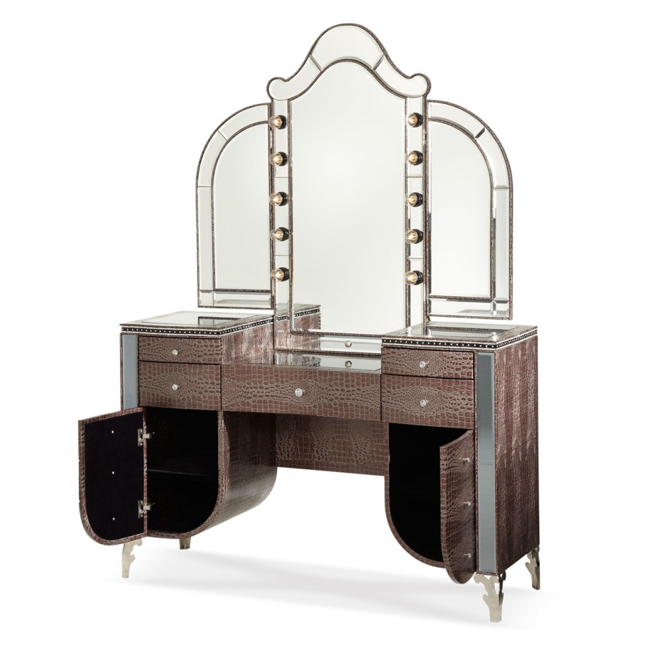 Винтажный туалетный столик с зеркалом для фотошопа