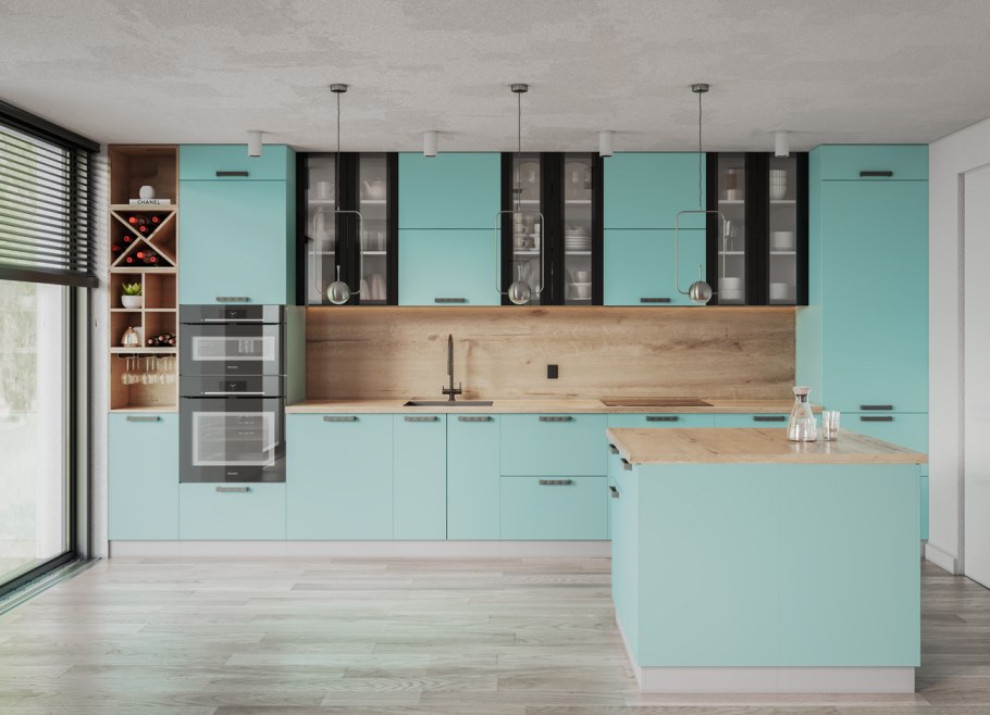 Кухня Ройс зеленый софт