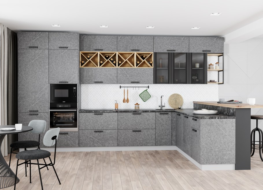 Кухня Ройс графит софт