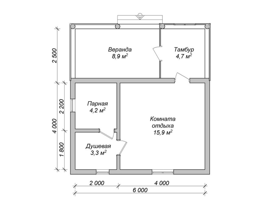 План бани 4х6