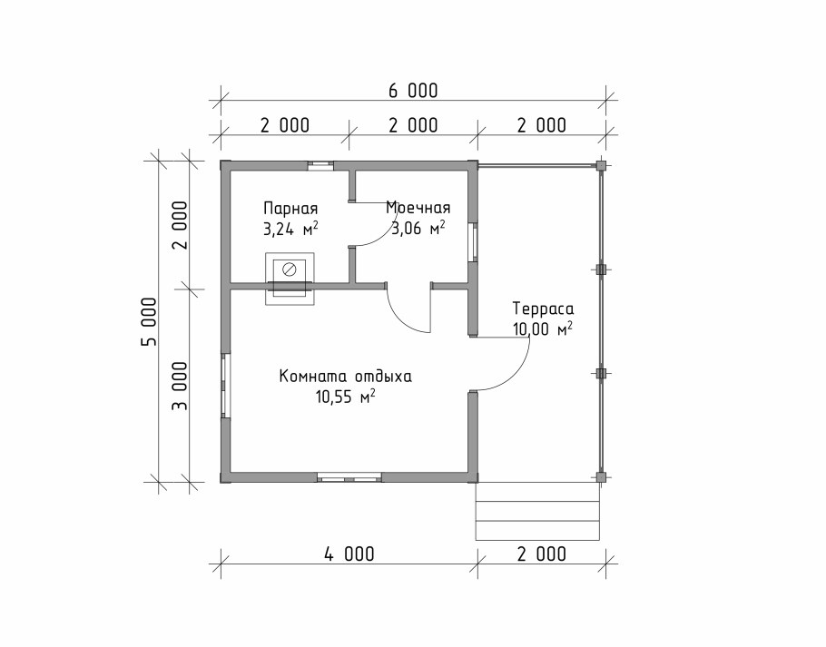 Баня из бруса 6х7 БД-2