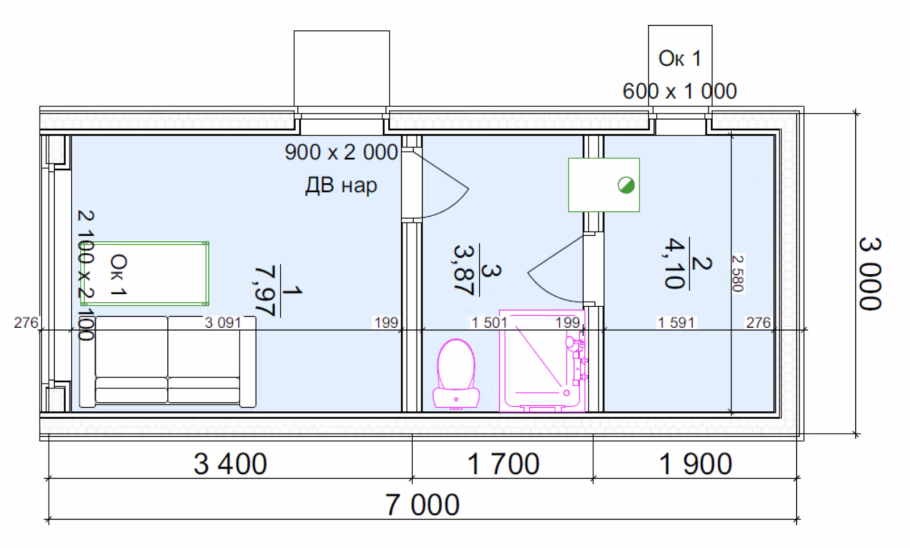 Баня 3*6 барнхаус планировка