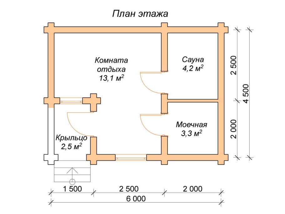 Баня из бруса 3х5 планировка