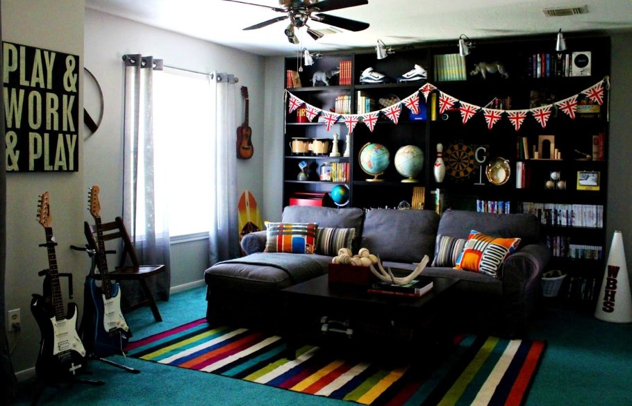 Интерьер комнаты в стиле рок