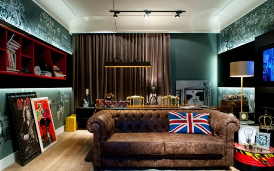 Интерьер комнаты в стиле рок