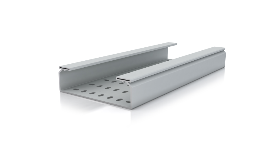 Глухой лоток серый ral7030 100x300 ПВХ-м1