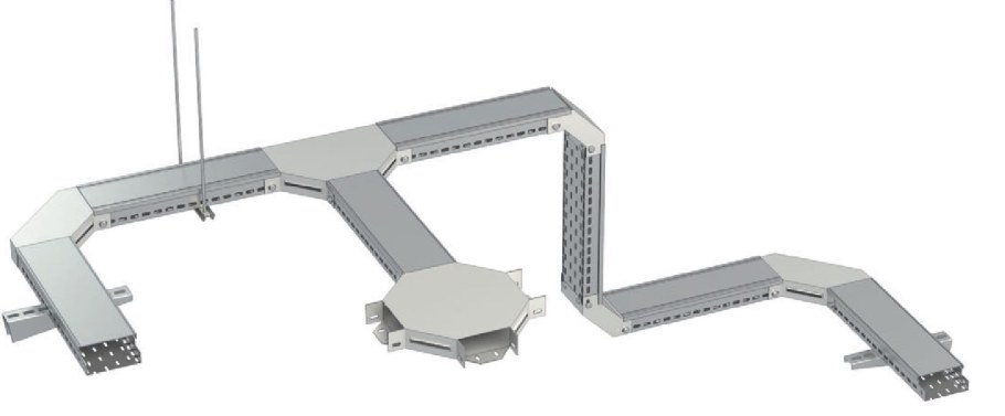 Монтаж лотка кабель-канала (ДКС)