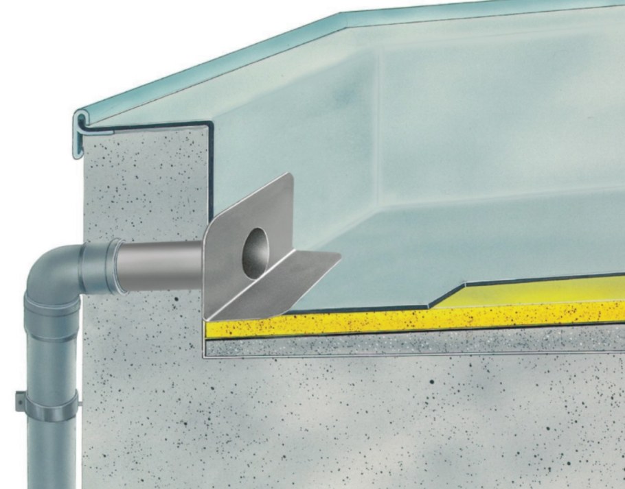 Воронка переливная парапетная 110