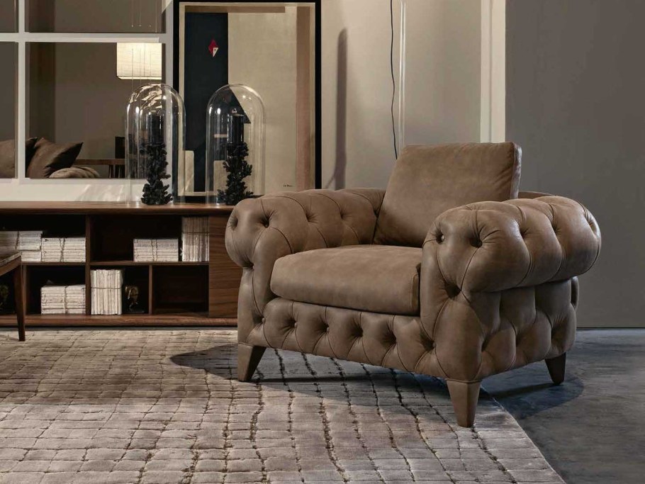 Кресло кожа дерево Италия Selva