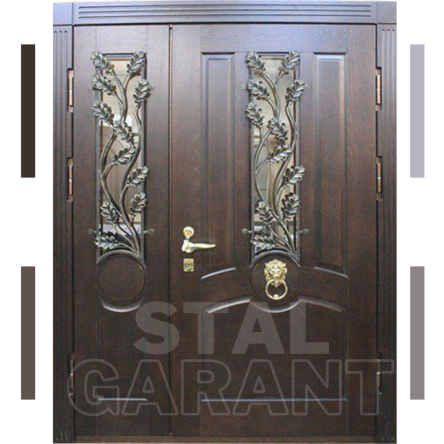 Входная дверь Виконт 1200 со стеклом и ковкой