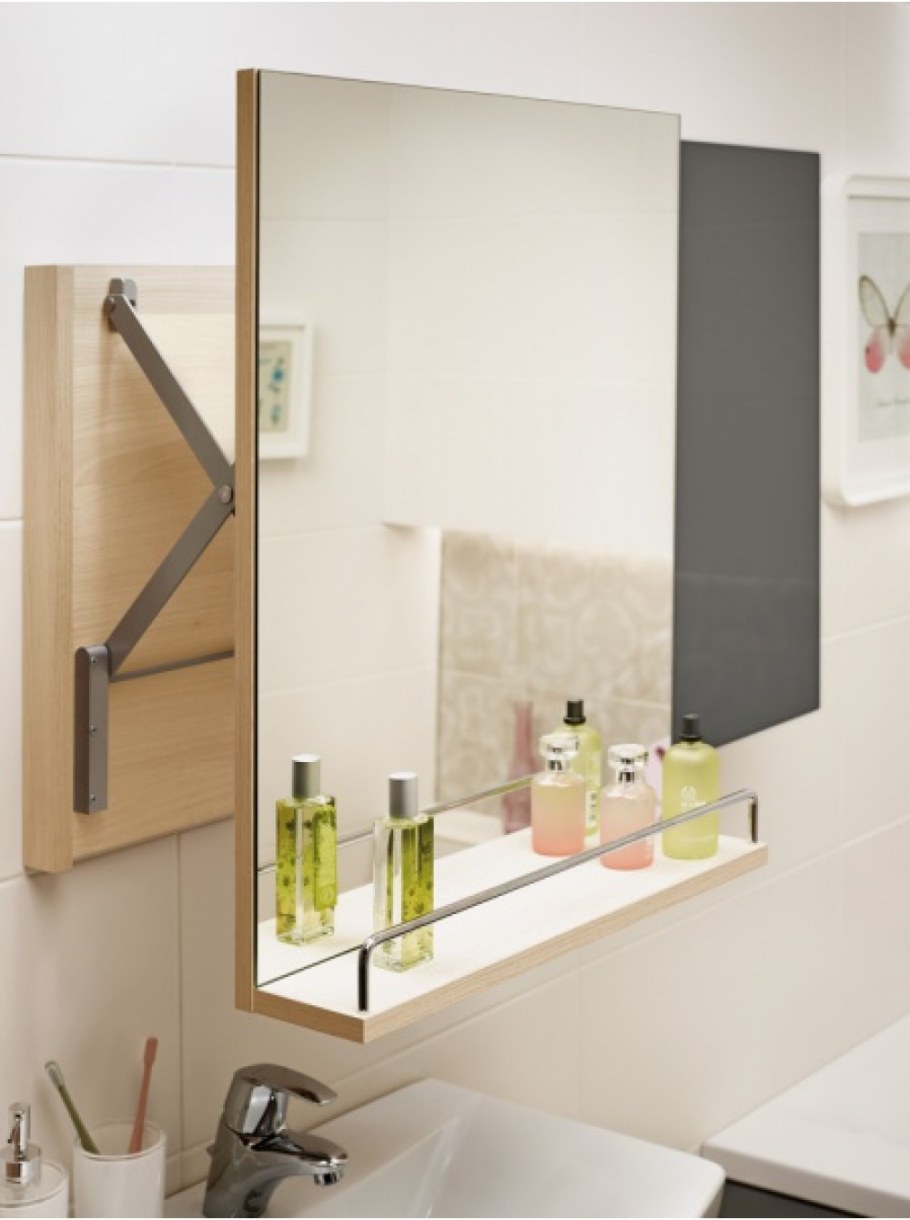 Зеркало Cersanit Smart 50 выдвижное, ясень