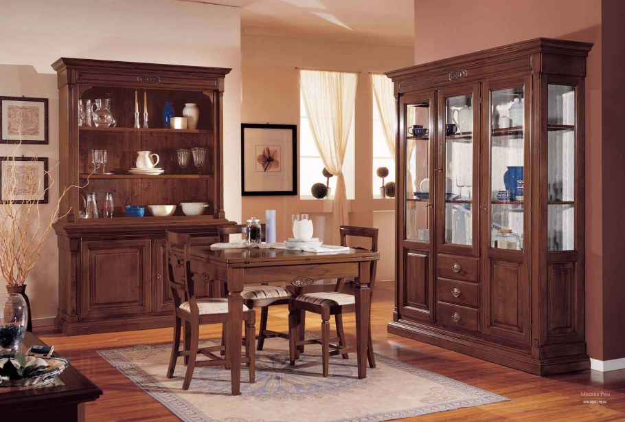 Столовый гарнитур классический коричневый