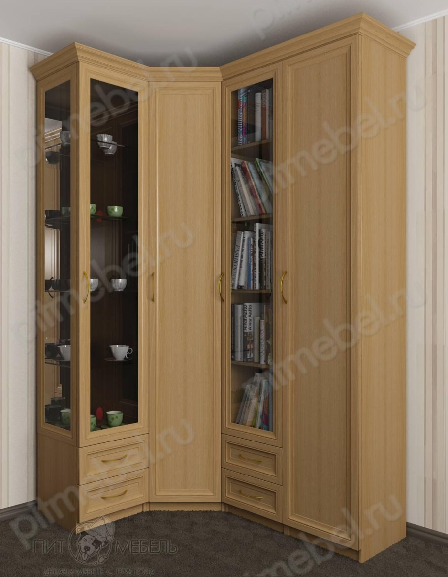 Шкаф угловой цвет ольха