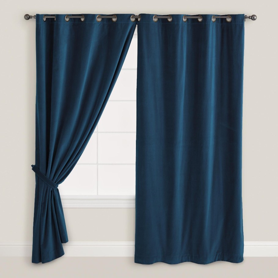 Темно синие шторы