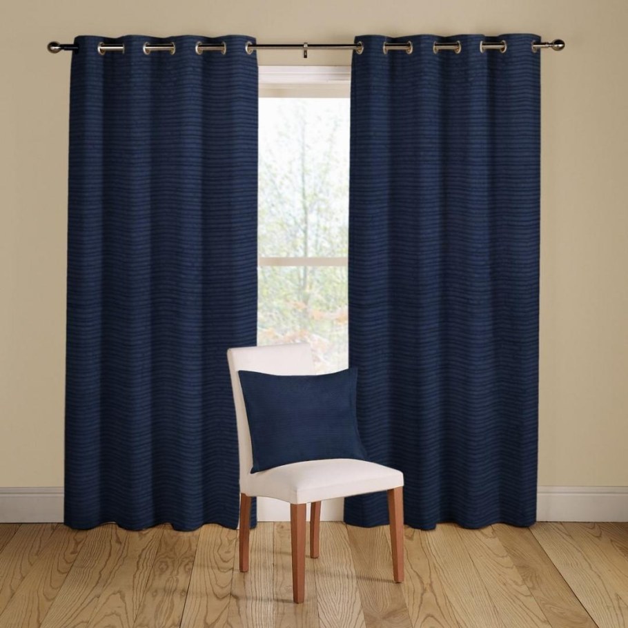 Темно синие шторы