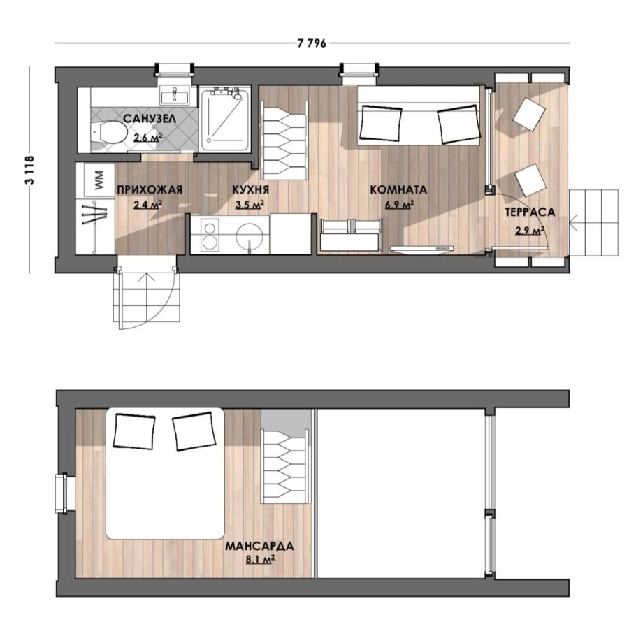 Минидом 6х2 планировка