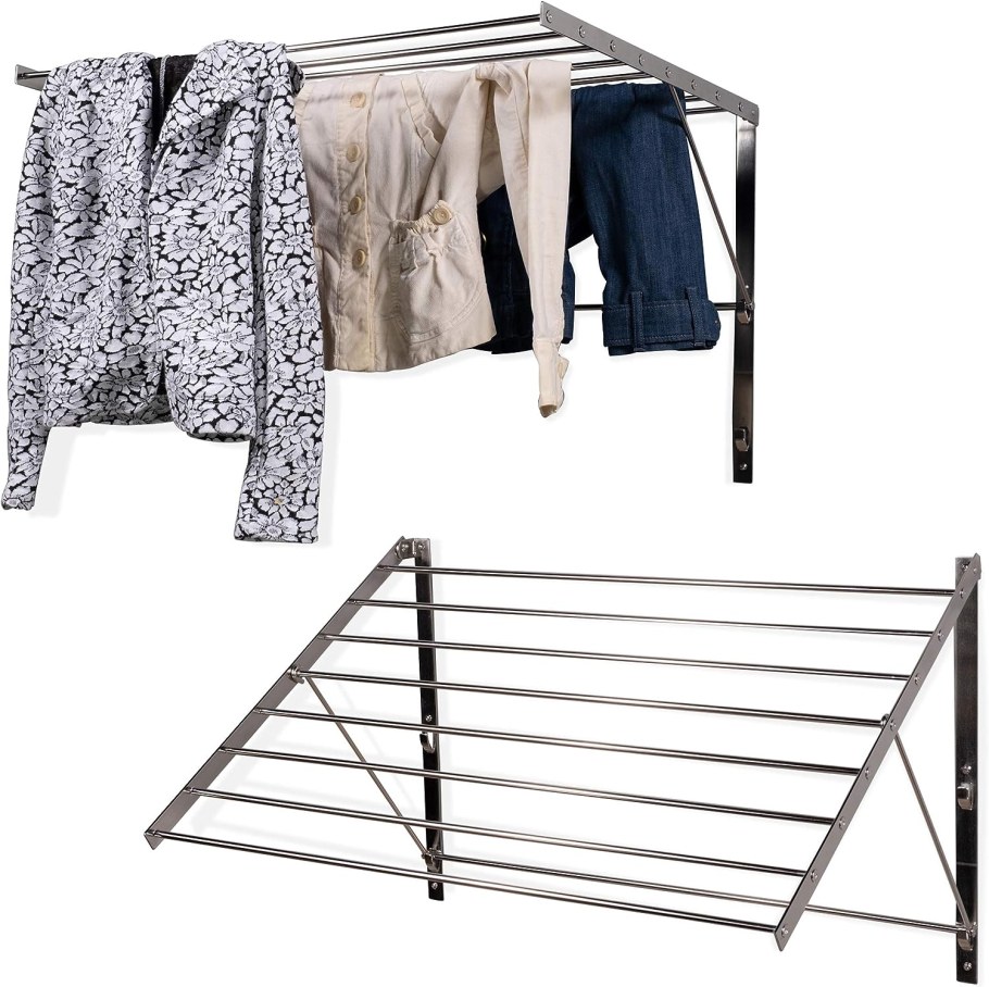 Drying Rack Stainless Steel Wall Mounted Adjustable Folding