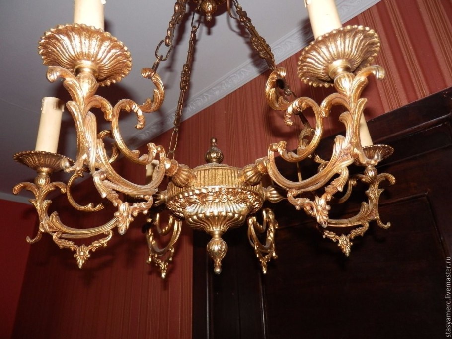 Люстра бронзовая Винтаж с ониксом