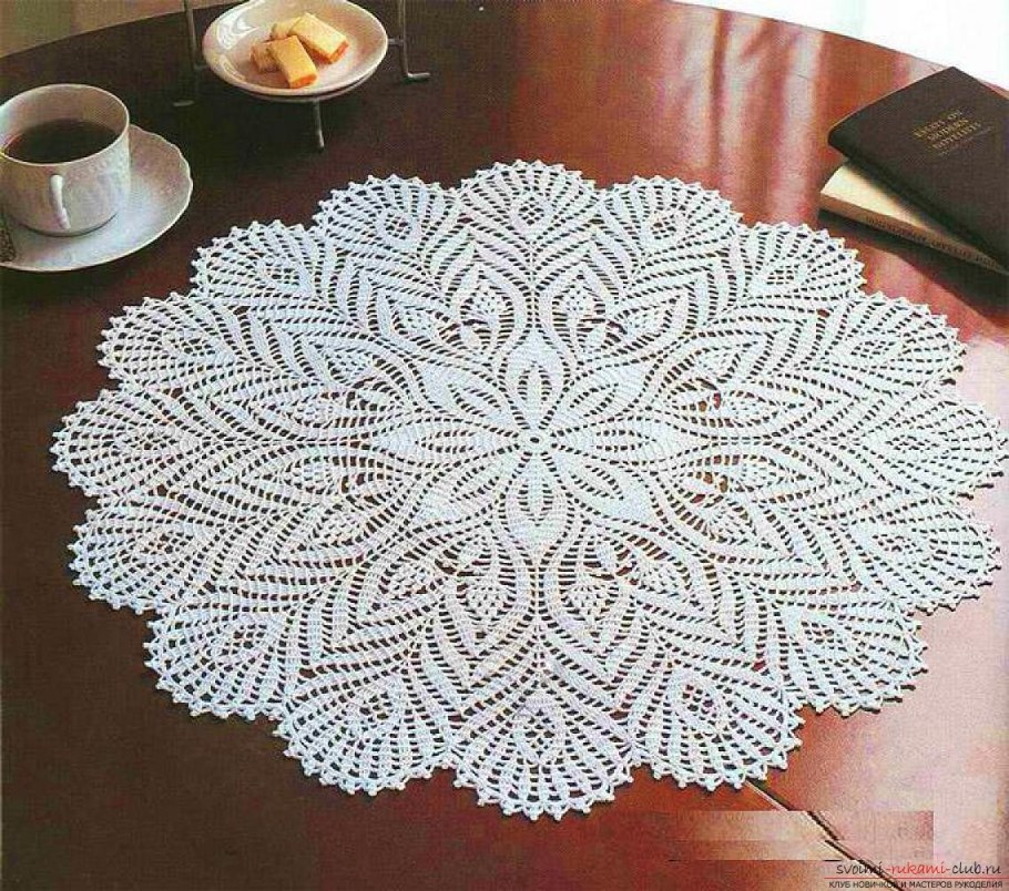 Круглая салфетка крючком