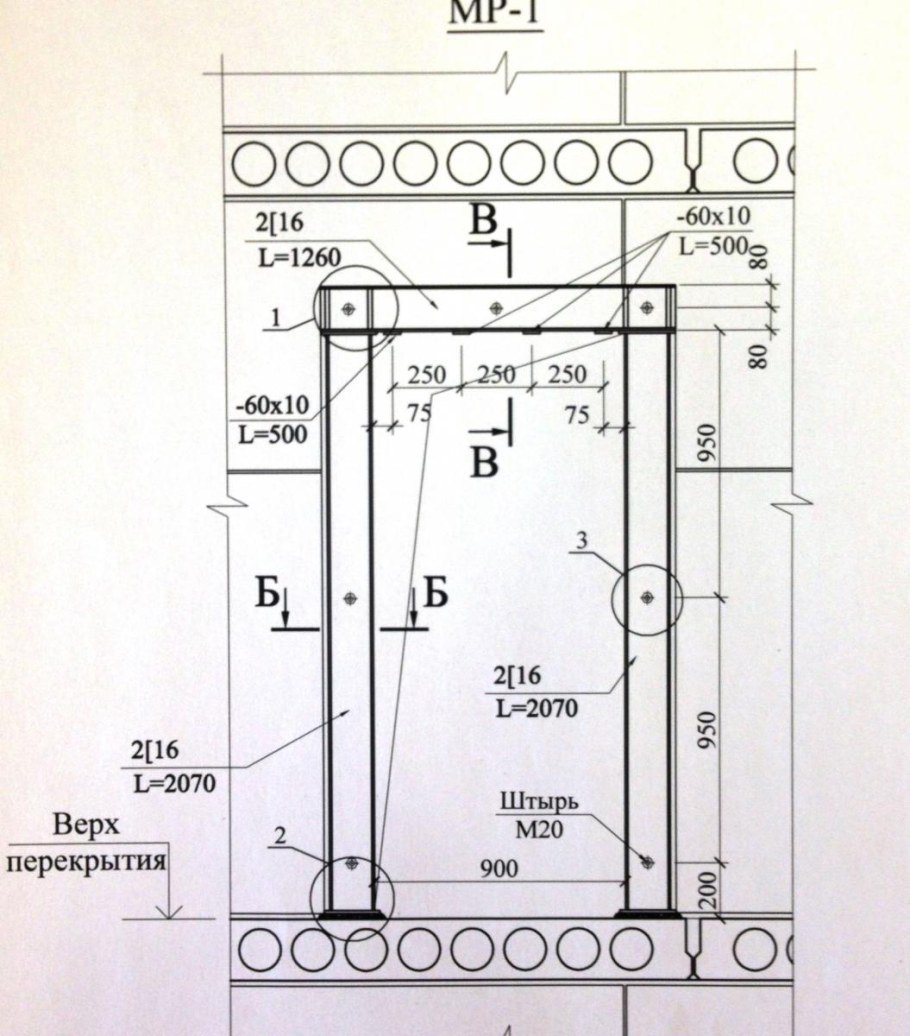 Узел усиления проема уголком