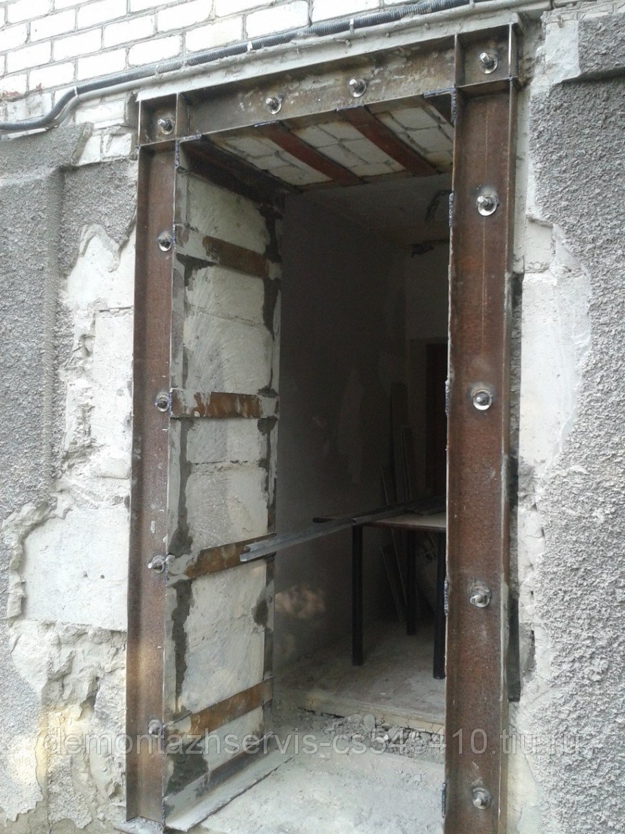 Пробивка проема 910 мм в несущей кирпичной стене 380 мм