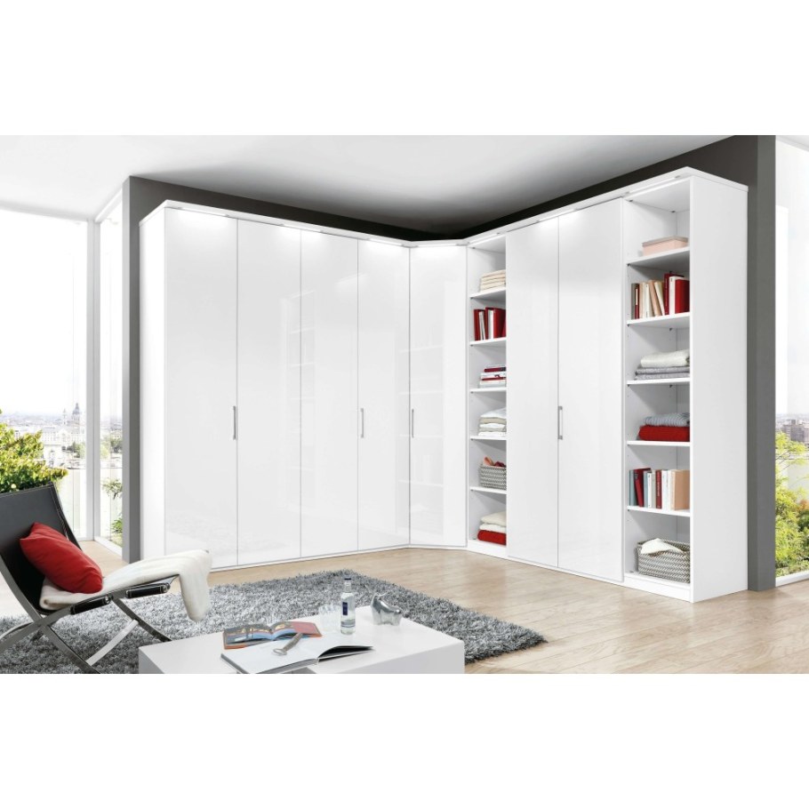 Шкаф купе угловой белый
