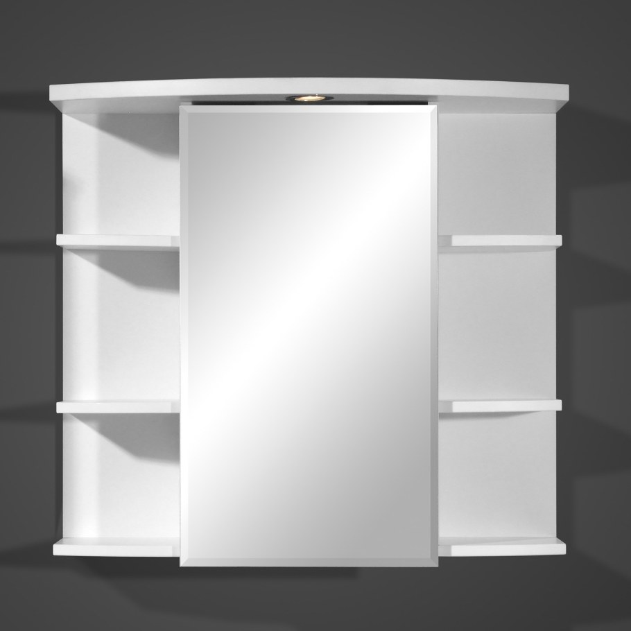 Шкаф в ванную с полкой и подсветкой