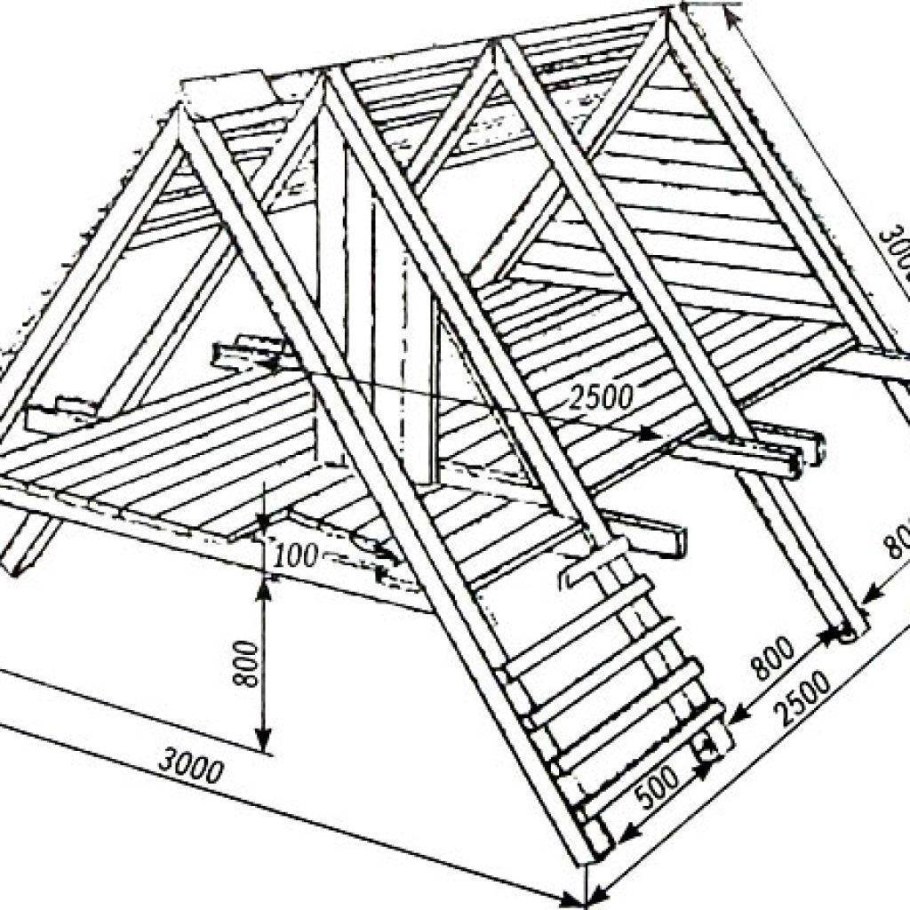 Домик для детей на даче чертеж