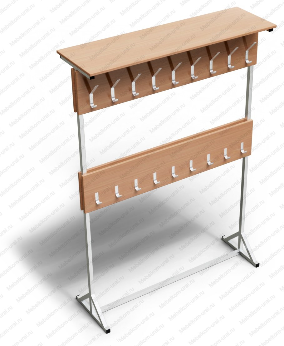 Вешалка гардеробная стационарная односторонняя на 10 крючков; l=1000