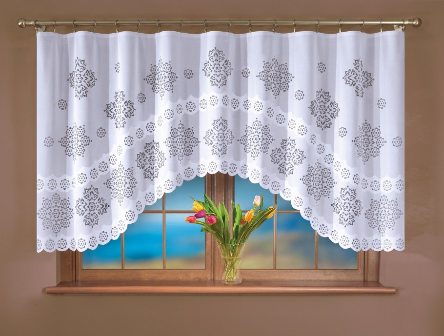 Тюлевые занавески для кухни