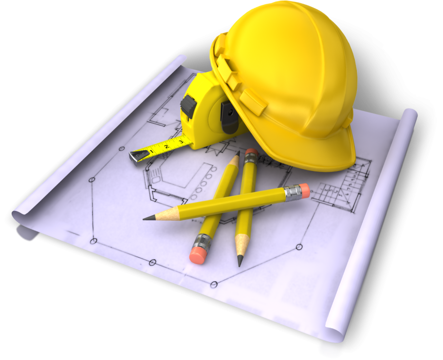 Строительная каска с инструментами