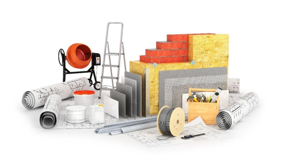 Строительные материалы на прозрачном фоне