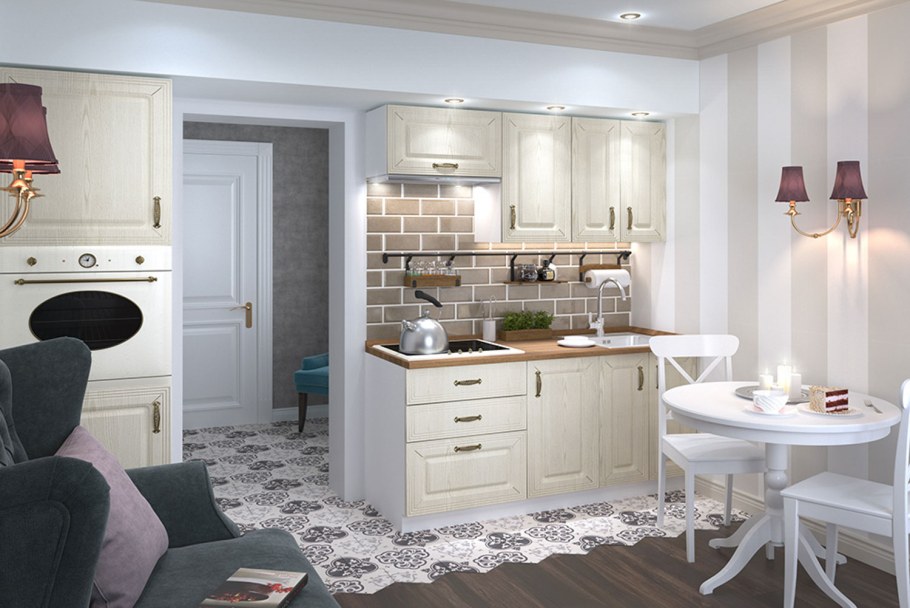 Кухня Изабель ясень патина модульная