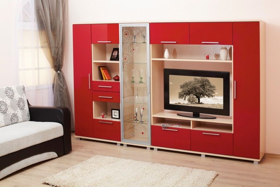 Стенки Калипсо модульные вишня