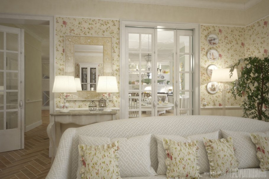 Интерьер квартиры в прованском стиле в светлых тонах