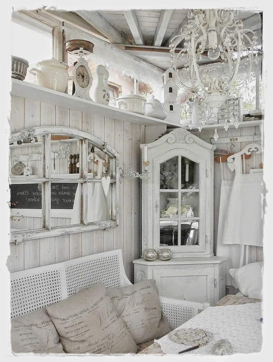 Интерьер беседки в стиле шебби Шик