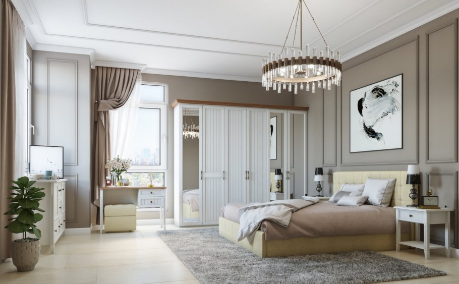 Спальня Маргарет лазурит в интерьере