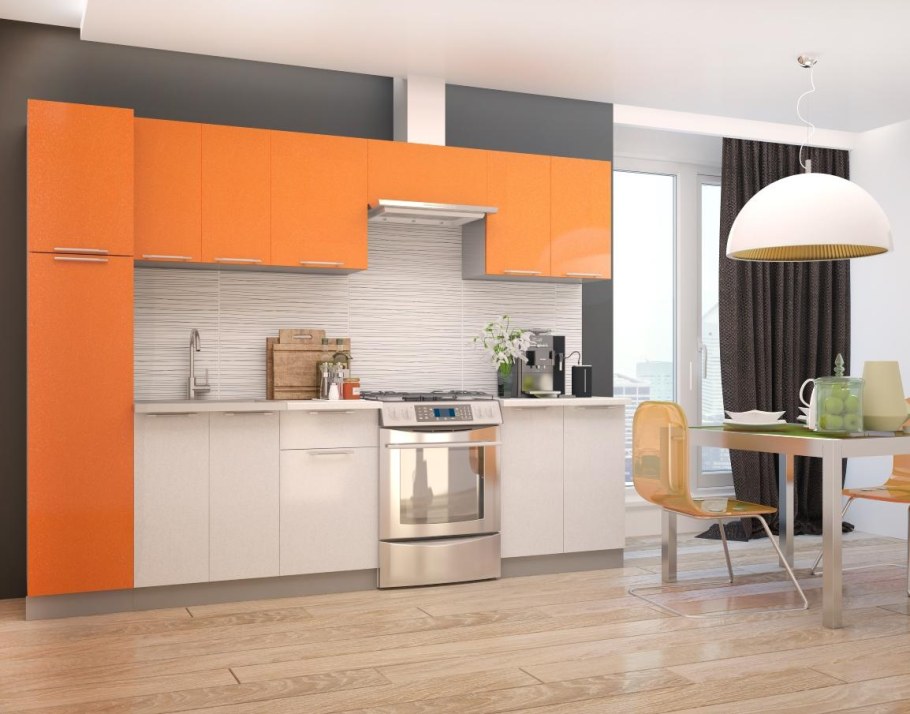 Кухня оранж металлик