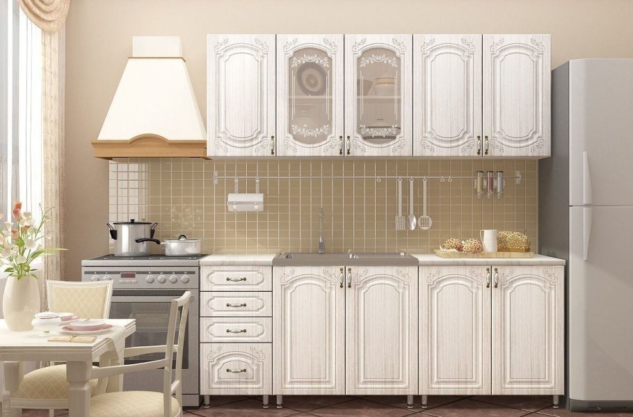 Кухня Лиза 1 МДФ 2.0М Сандал/белый