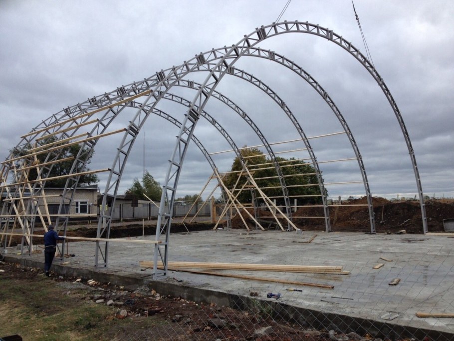 Ферма каркаса арочного Ангара 15х7.5